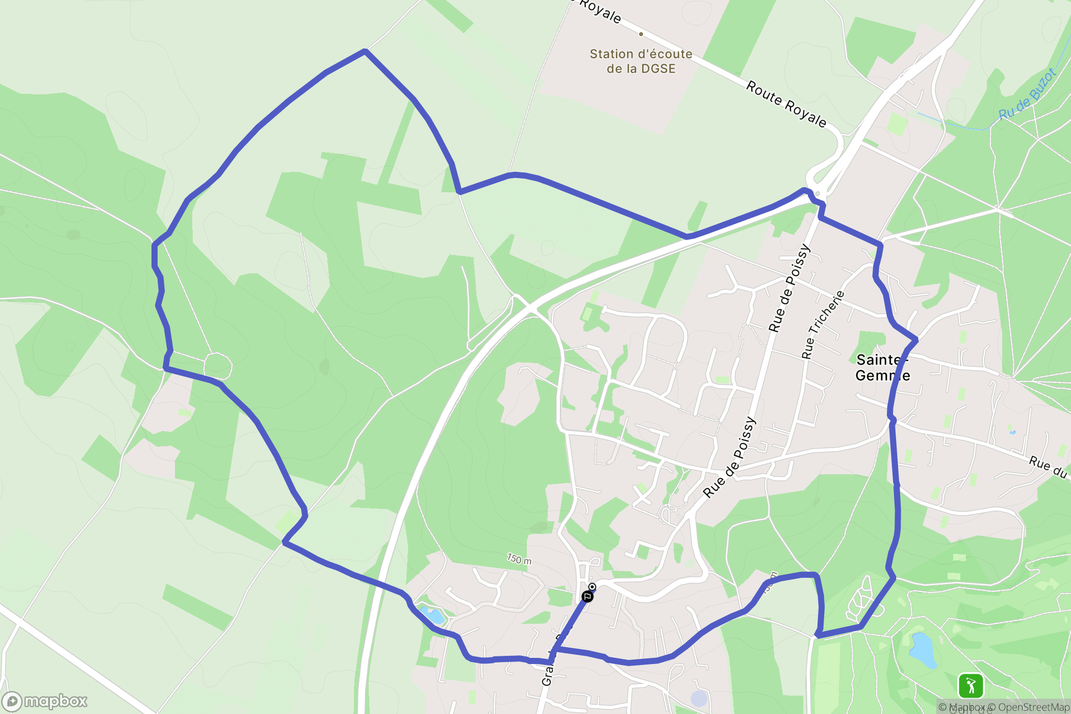 Feucherolles : carte du parcours de randonnée - France