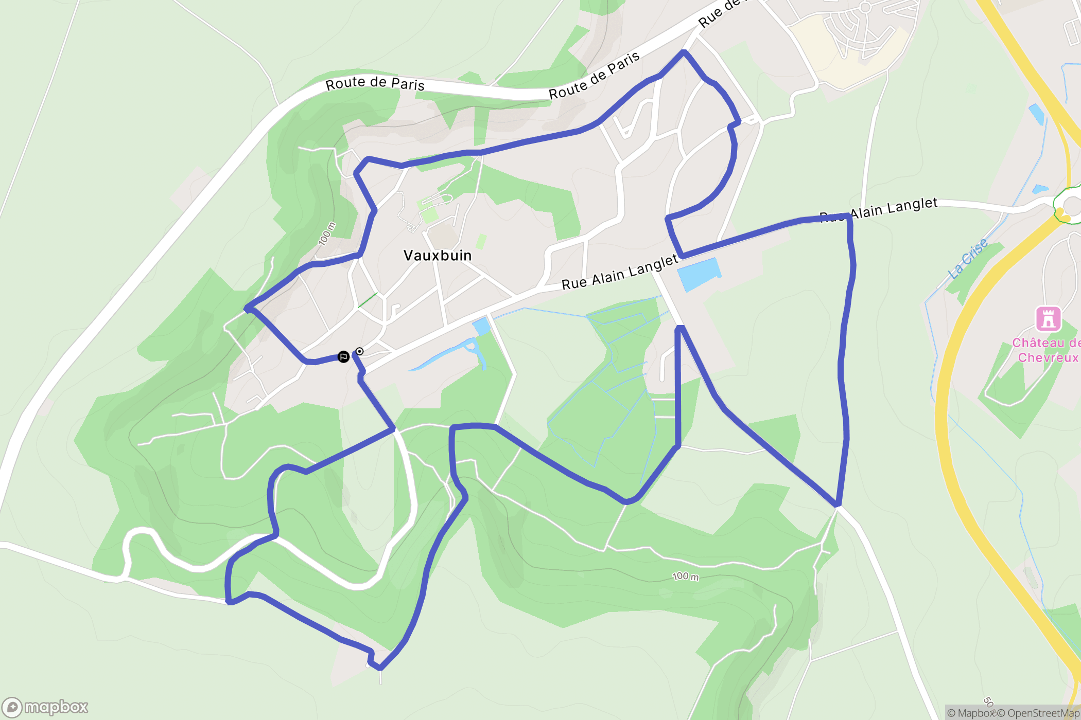 Vauxbuin : carte du parcours de randonnée - France
