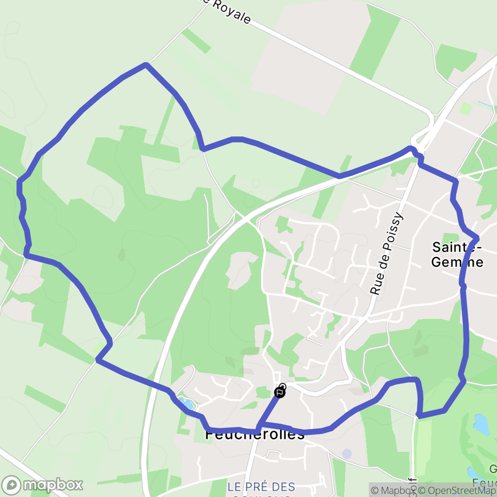 Feucherolles : carte du parcours de randonnée - France