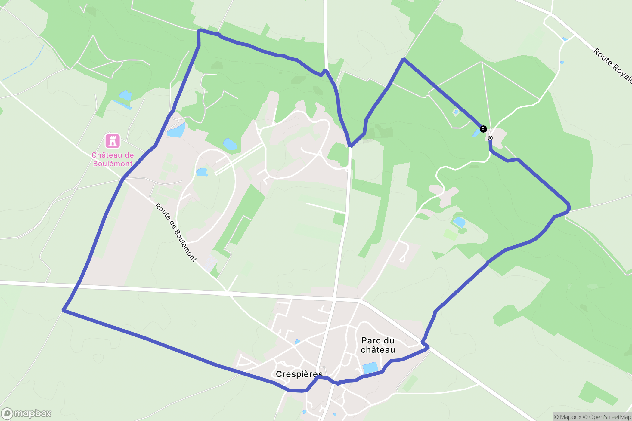 Crespières : carte du parcours de randonnée - France