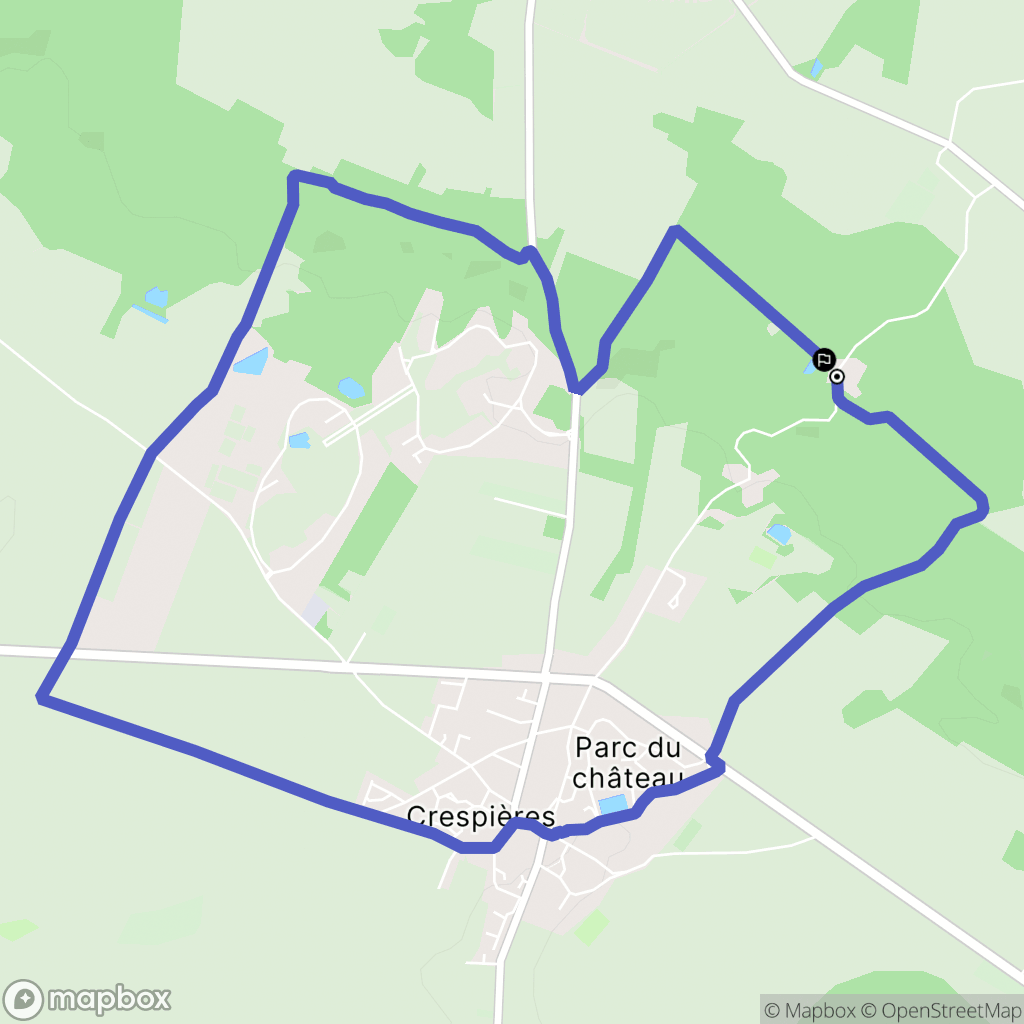 Crespières : carte du parcours de randonnée - France