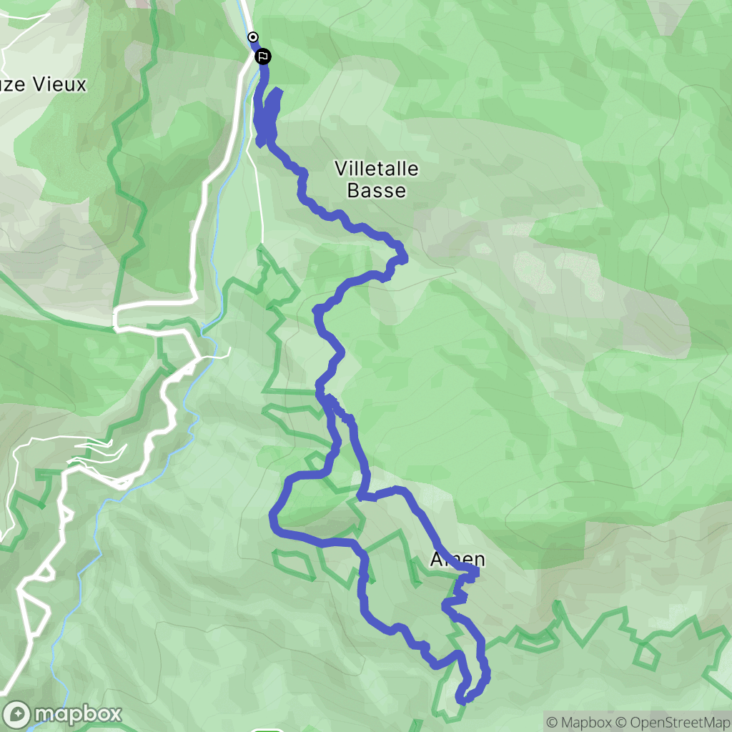 Guillaumes : carte du parcours de randonnée - France