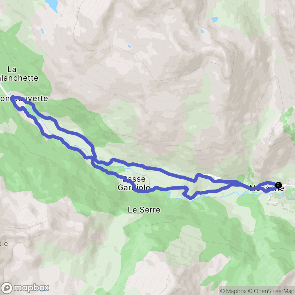 Névache : carte du parcours de randonnée - France