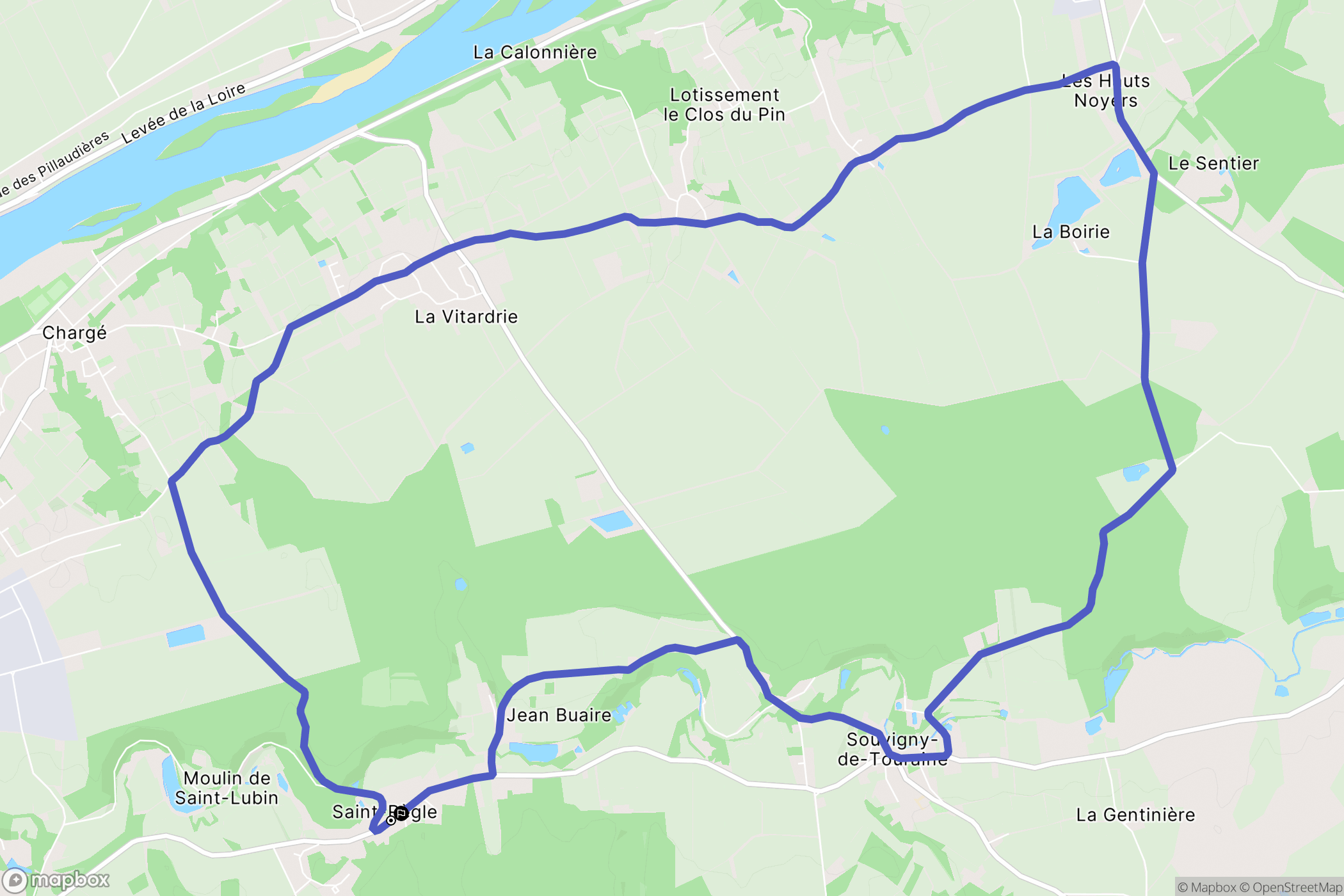 Saint-Règle : carte du parcours de randonnée - France