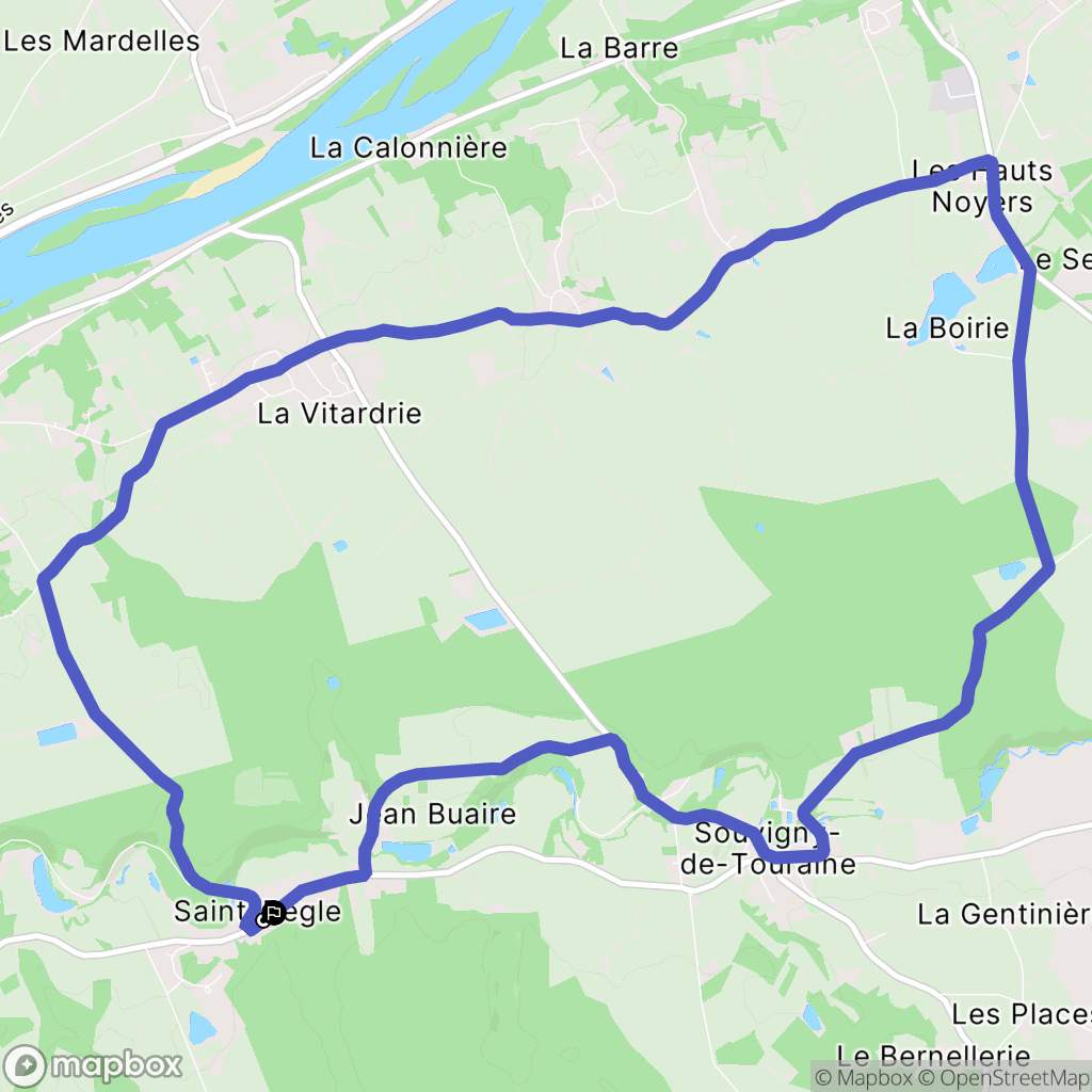 Saint-Règle : carte du parcours de randonnée - France