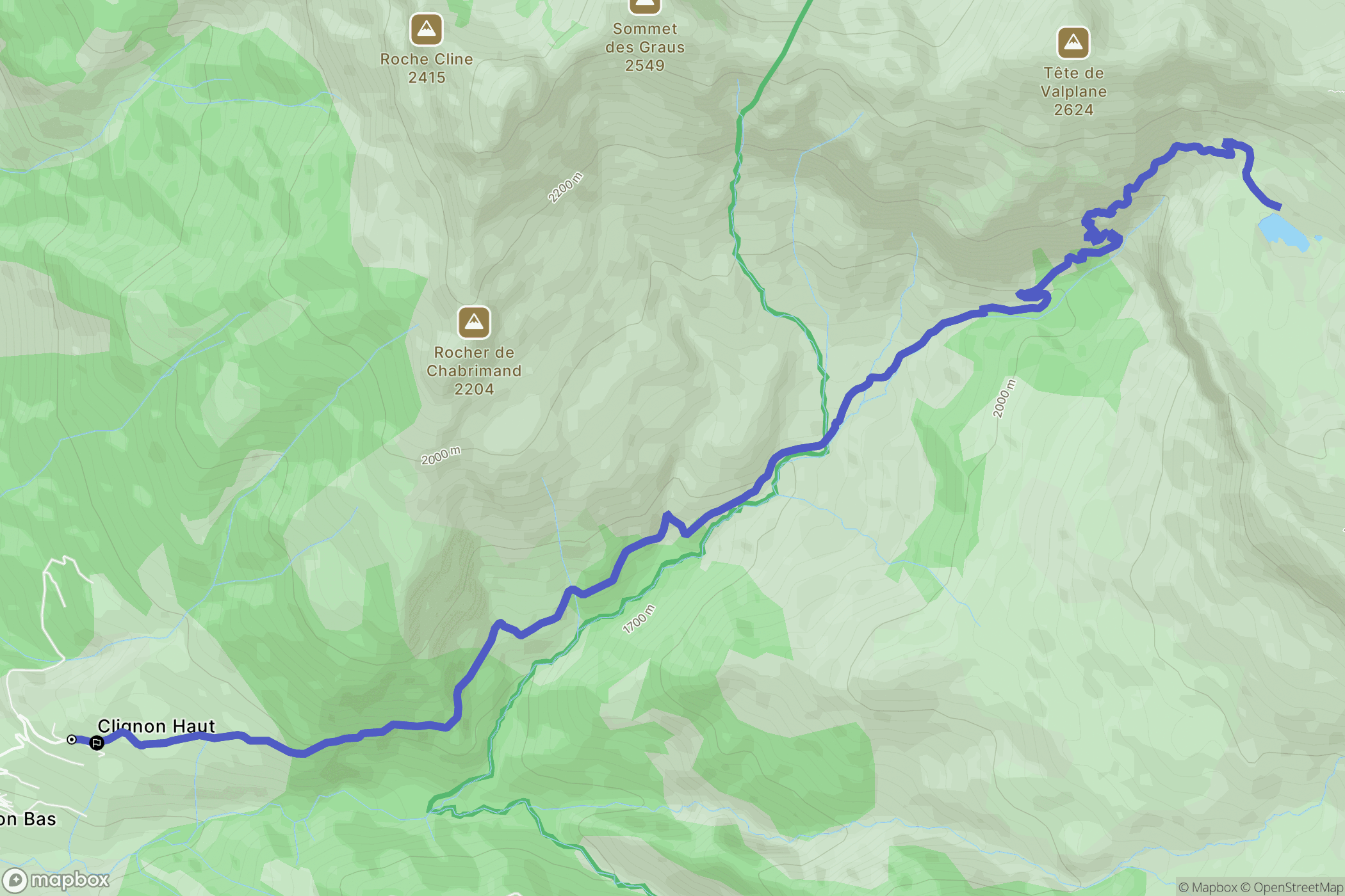 Colmars : carte du parcours de randonnée - France