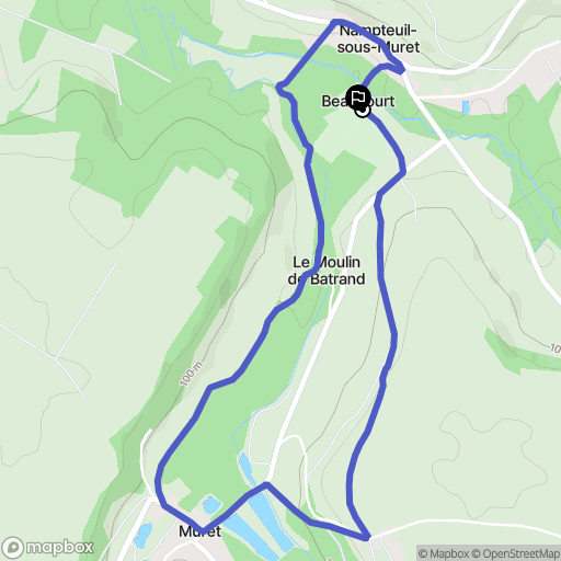 Nampteuil-sous-Muret : carte du parcours de randonnée - France