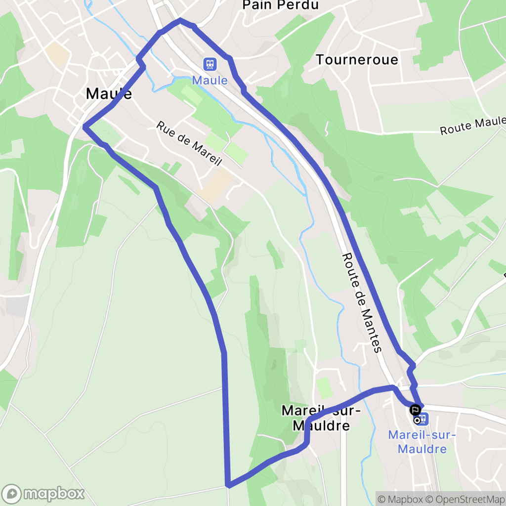 Mareil-sur-Mauldre : carte du parcours de randonnée - France