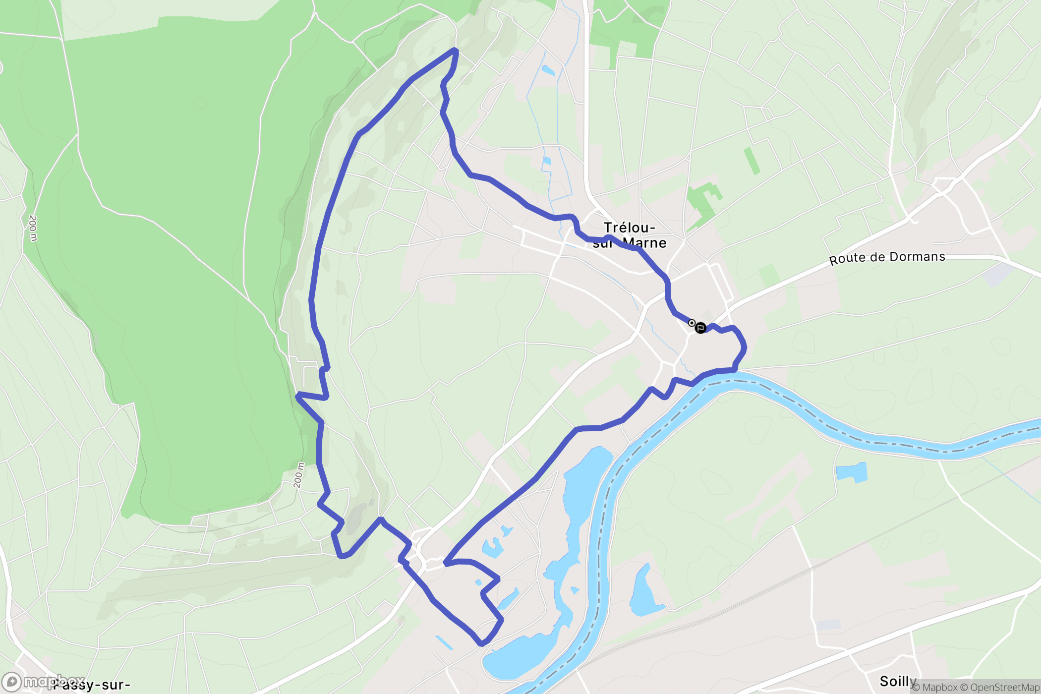 Trélou-sur-Marne : carte du parcours de randonnée - France