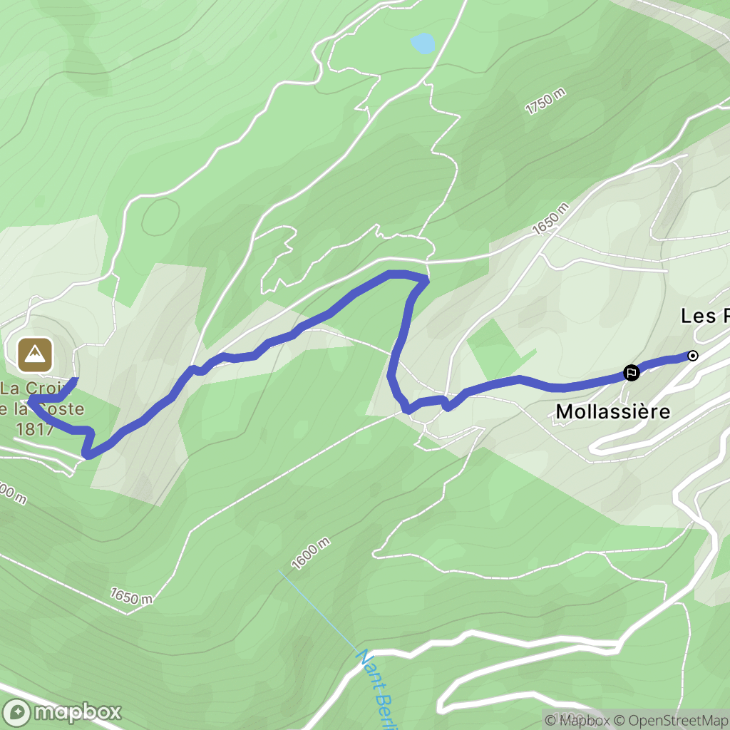 Villard-sur-Doron : carte du parcours de randonnée - France