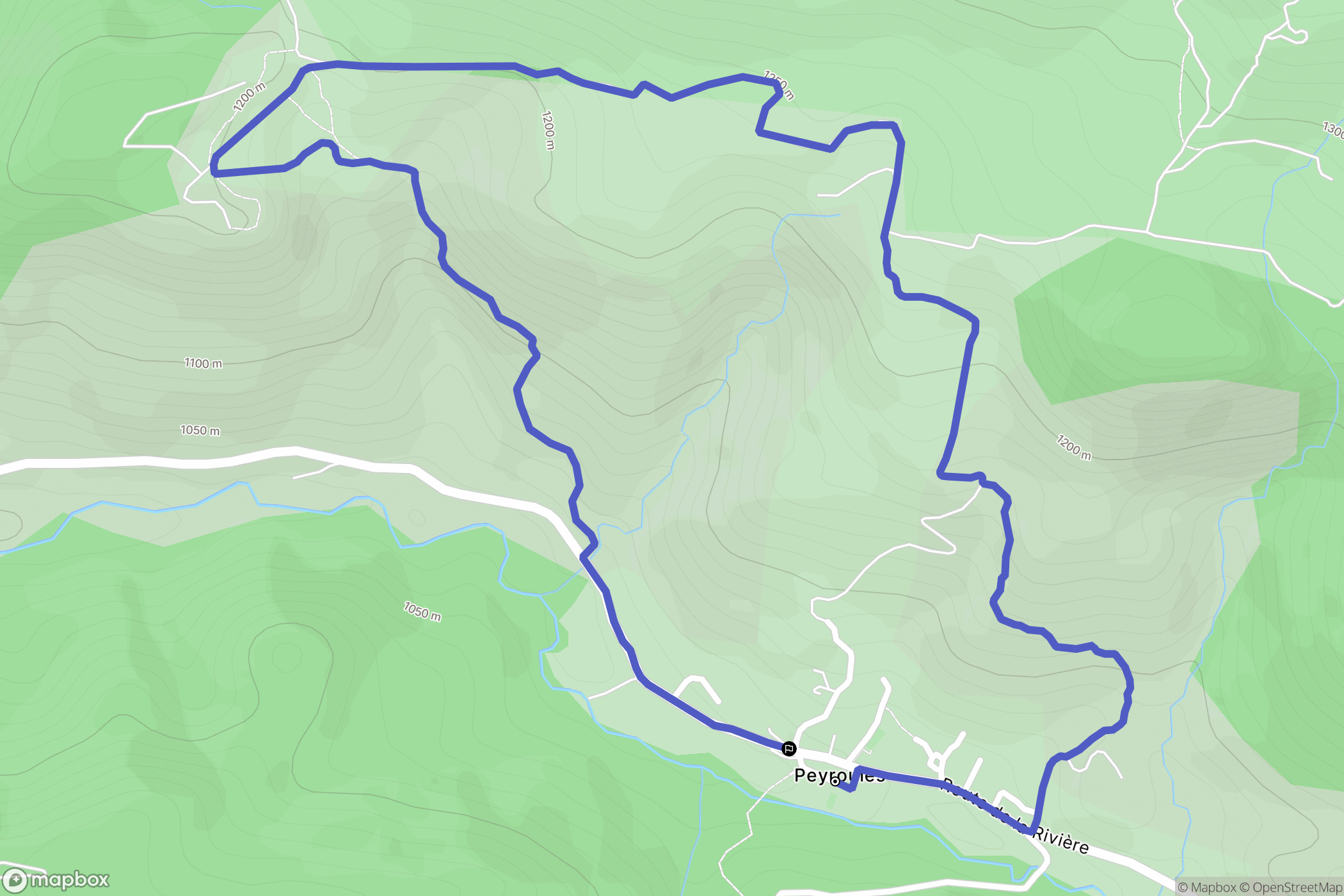 Peyroules : carte du parcours de randonnée - France