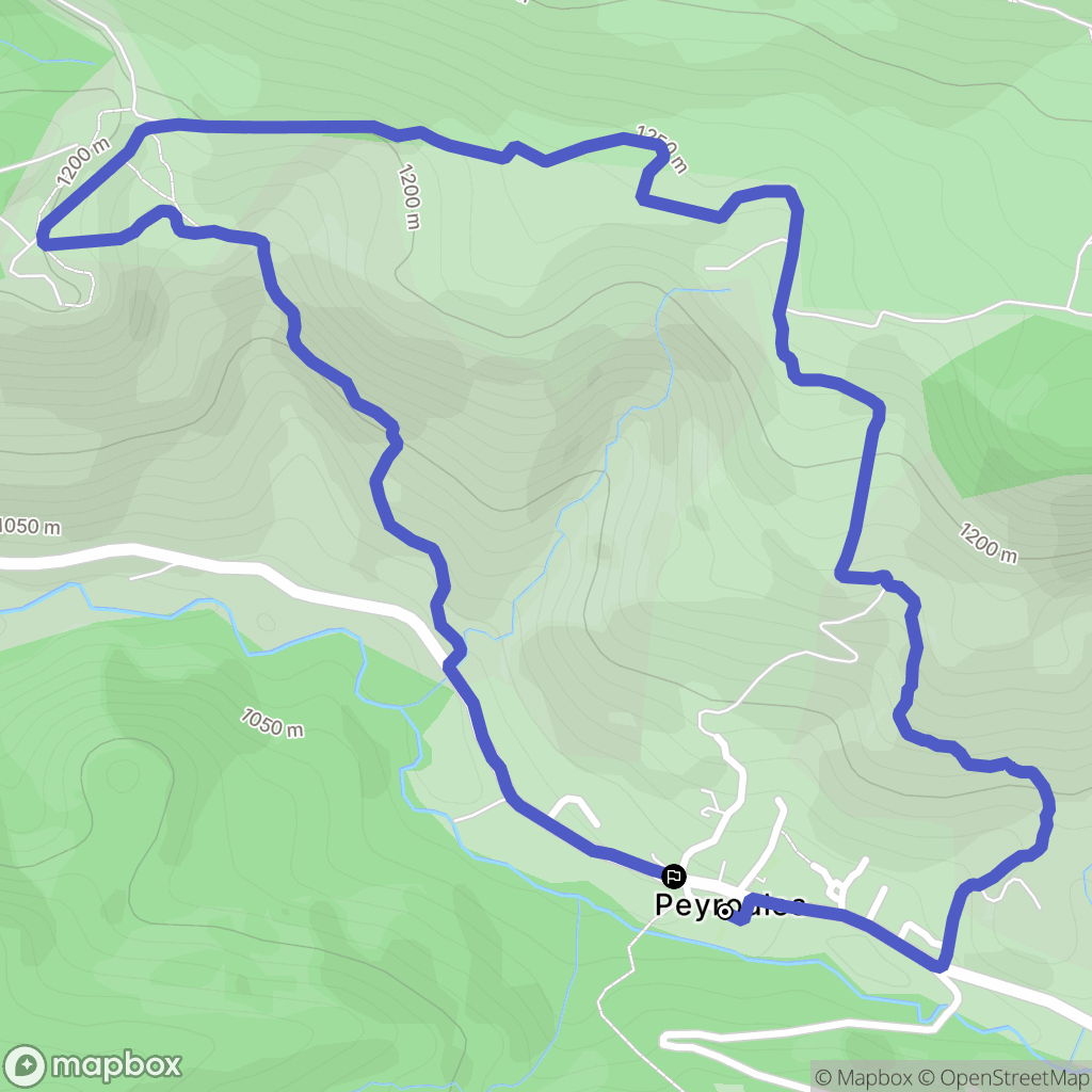 Peyroules : carte du parcours de randonnée - France