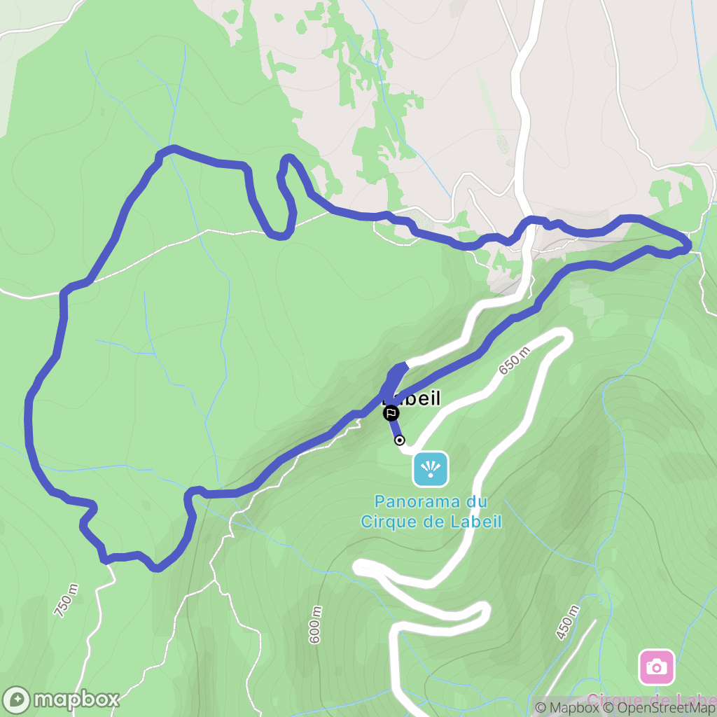 Lauroux : carte du parcours de randonnée - France