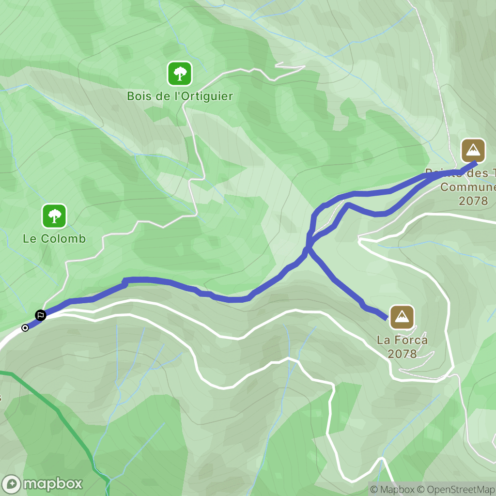 La Bollène-Vésubie : carte du parcours de randonnée - France