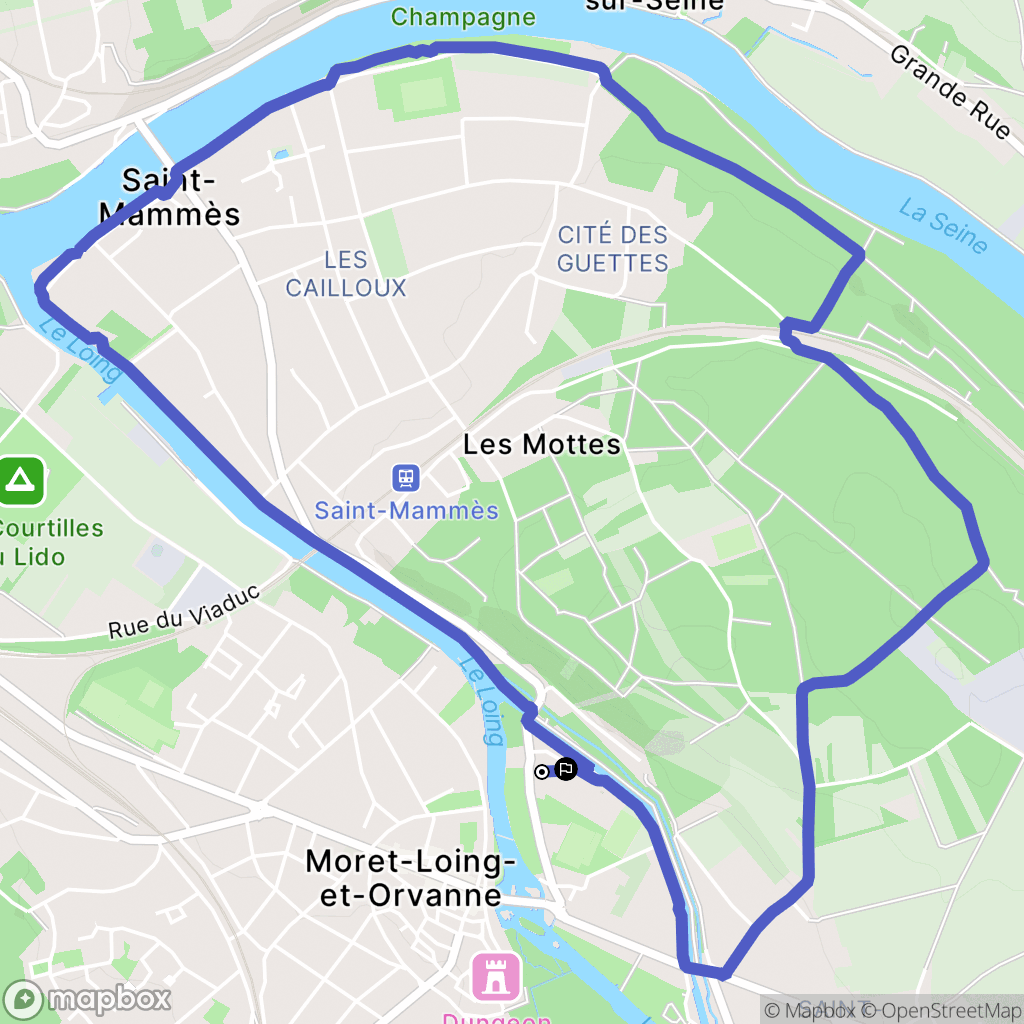 Moret-Loing-et-Orvanne : carte du parcours de randonnée - France