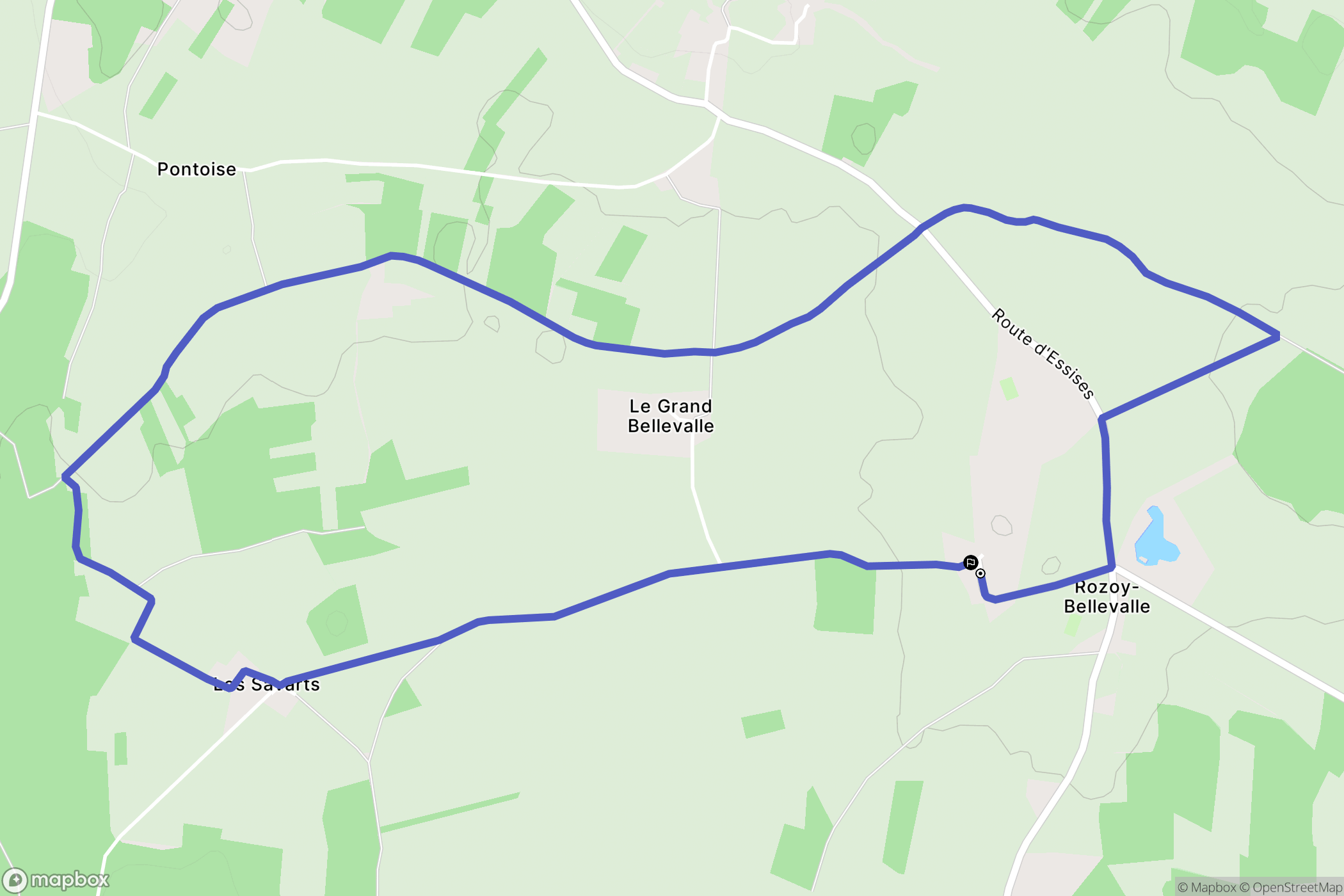Rozoy-Bellevalle : carte du parcours de randonnée - France