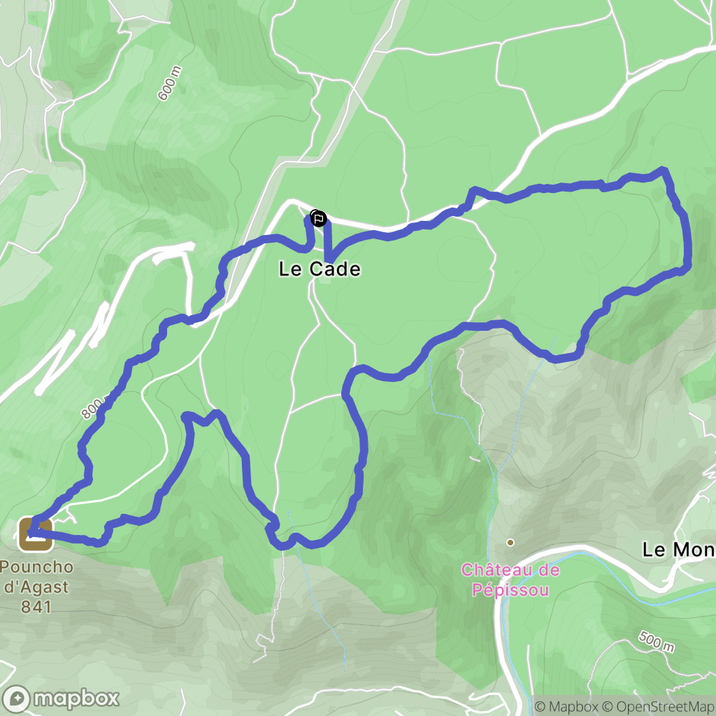 Millau : carte du parcours de randonnée - France