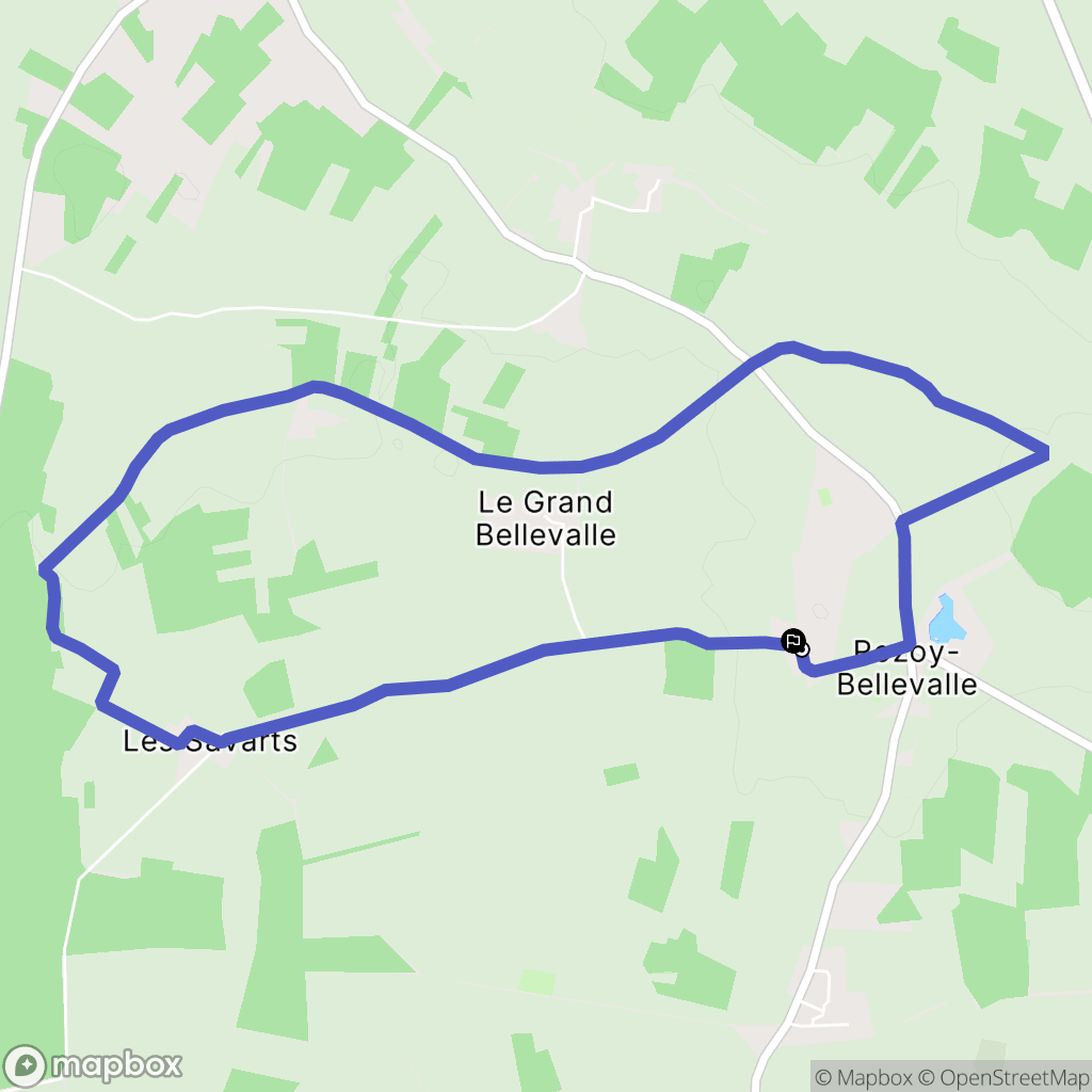 Rozoy-Bellevalle : carte du parcours de randonnée - France