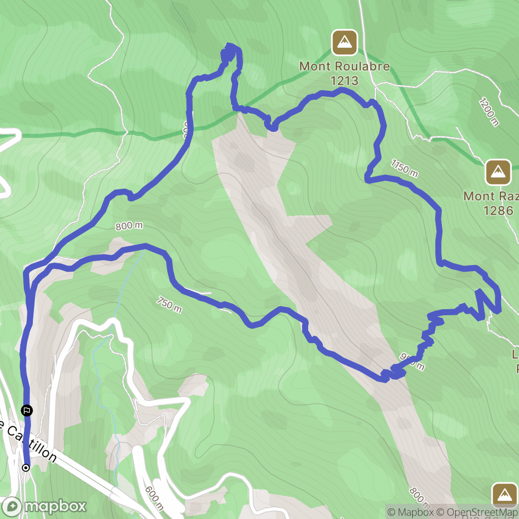 Castillon : carte du parcours de randonnée - France