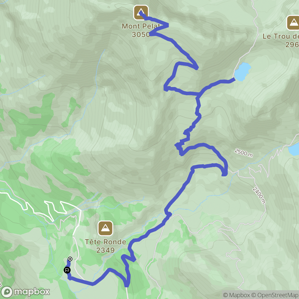 Allos : carte du parcours de randonnée - France