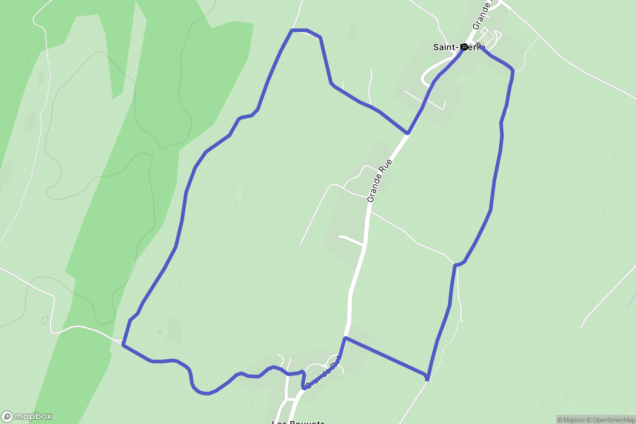 Saint-Pierre : carte du parcours de randonnée - France