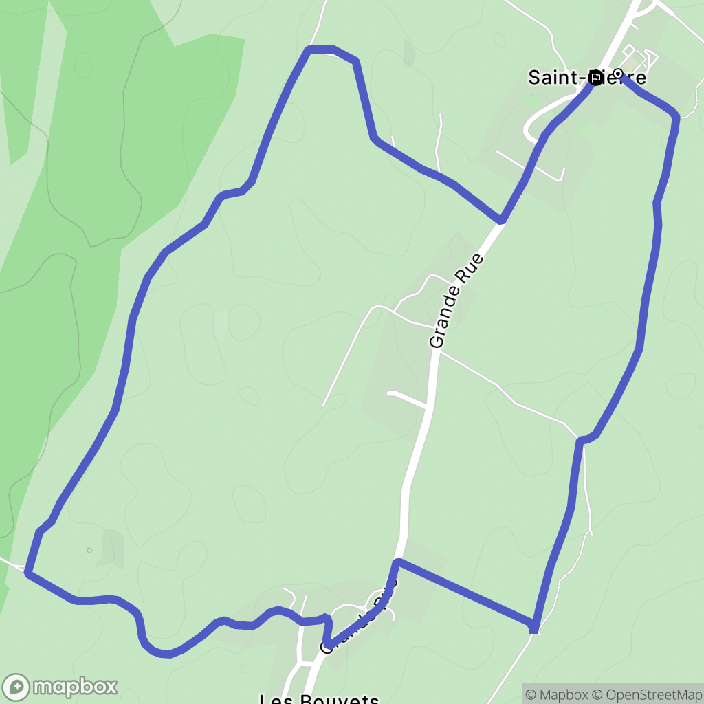 Saint-Pierre : carte du parcours de randonnée - France