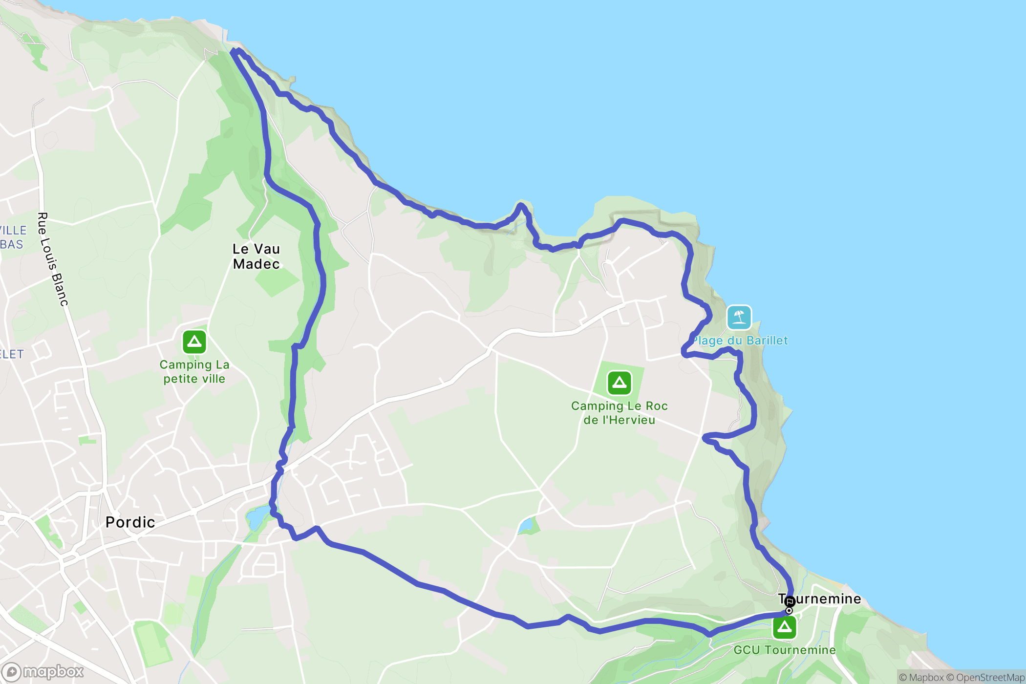 Plérin : carte du parcours de randonnée - France
