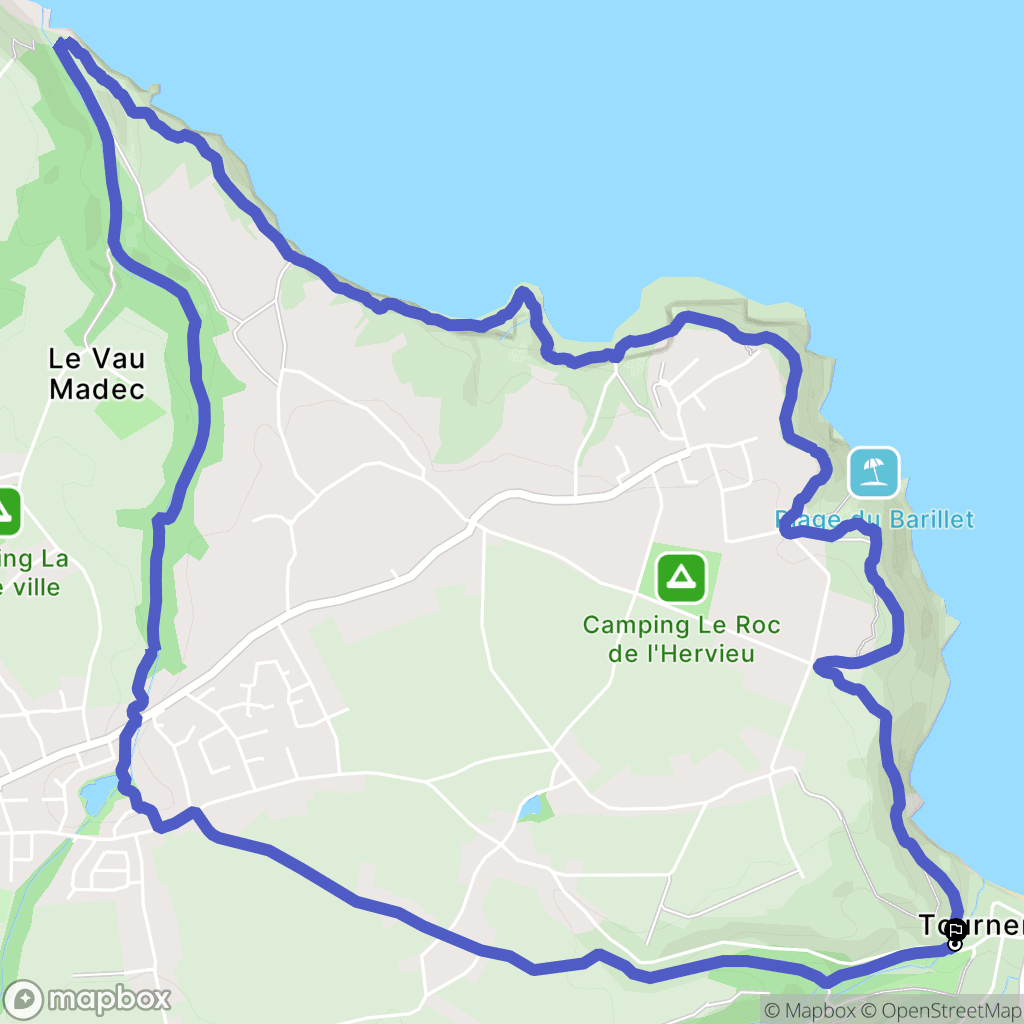 Plérin : carte du parcours de randonnée - France