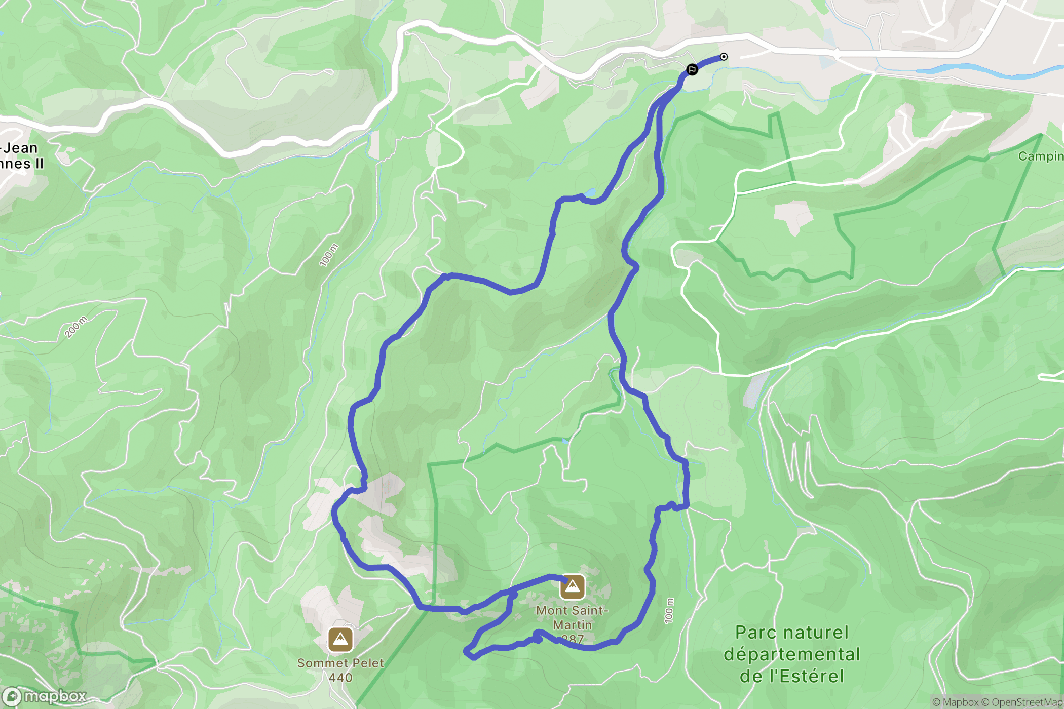 Mandelieu-la-Napoule : carte du parcours de randonnée - France