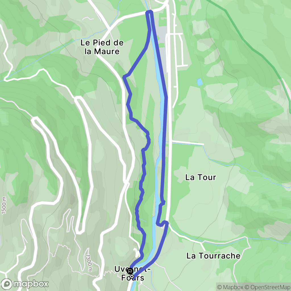 Uvernet-Fours : carte du parcours de randonnée - France