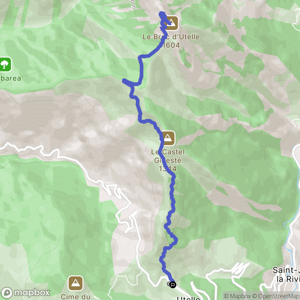 Utelle : carte du parcours de randonnée - France