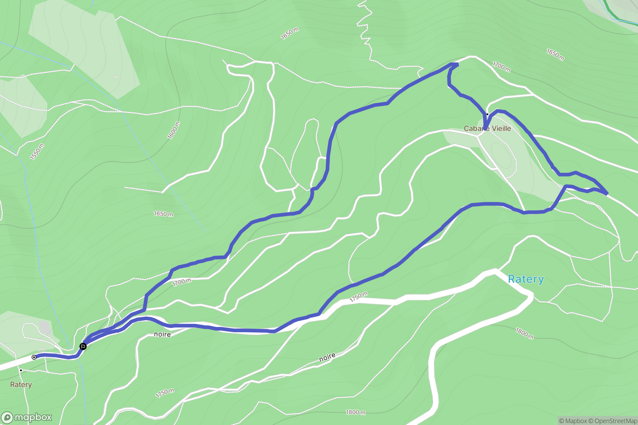 Colmars : carte du parcours de randonnée - France