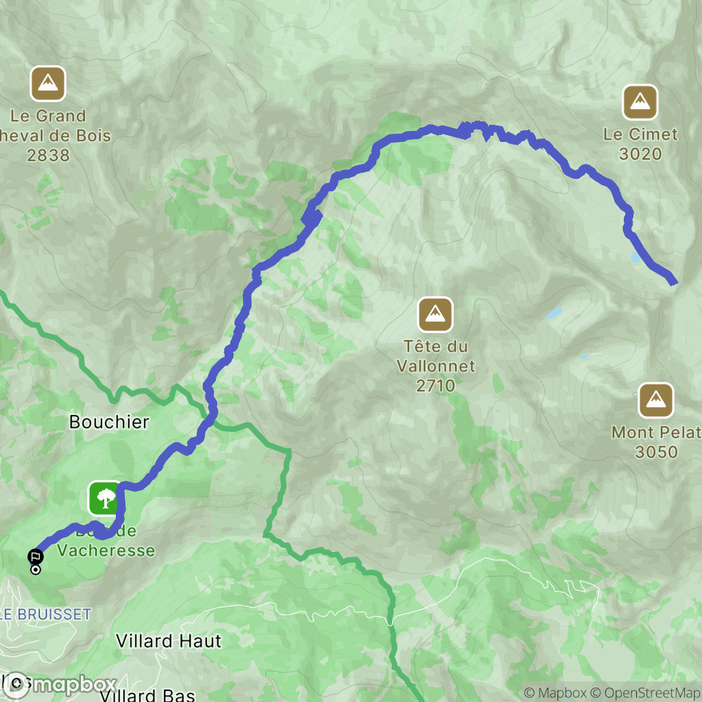 Allos : carte du parcours de randonnée - France