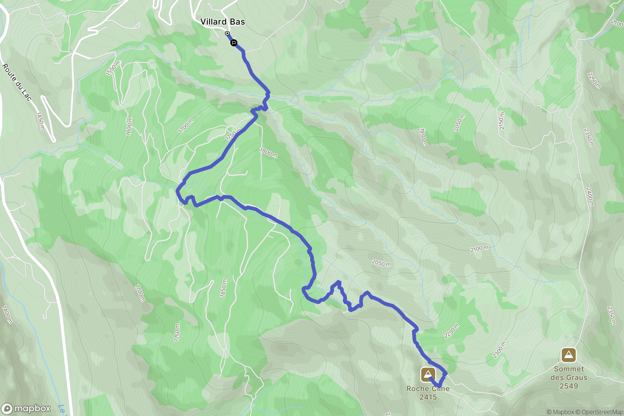 Allos : carte du parcours de randonnée - France