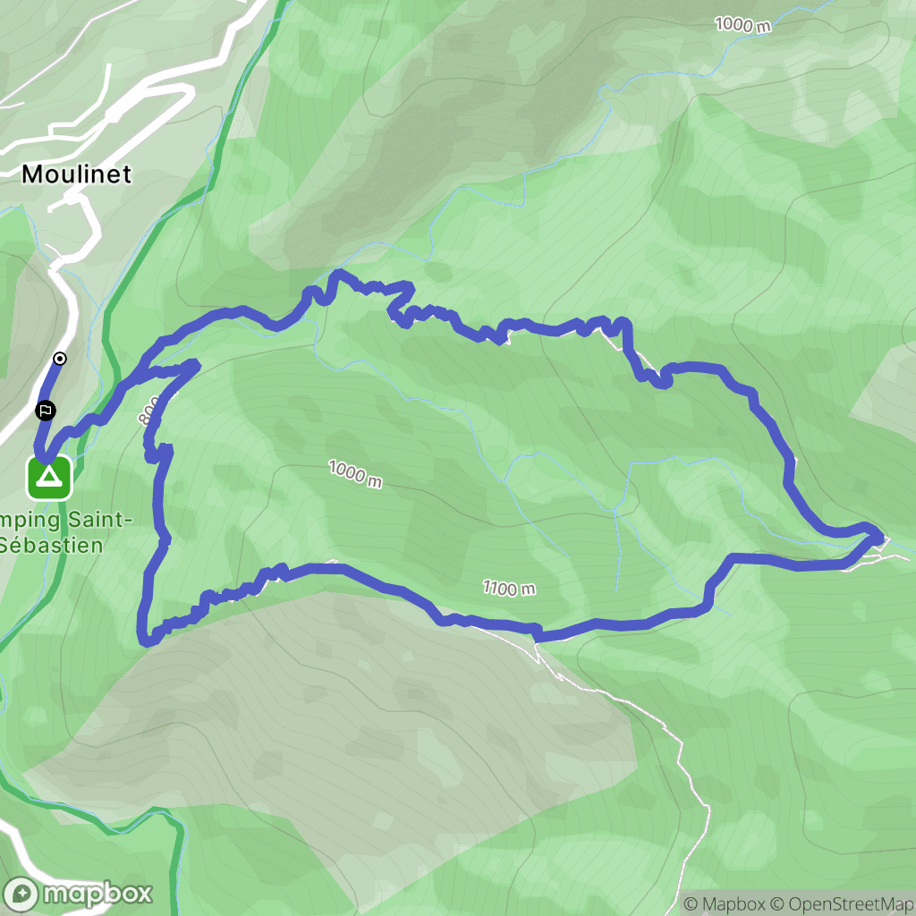 Moulinet : carte du parcours de randonnée - France