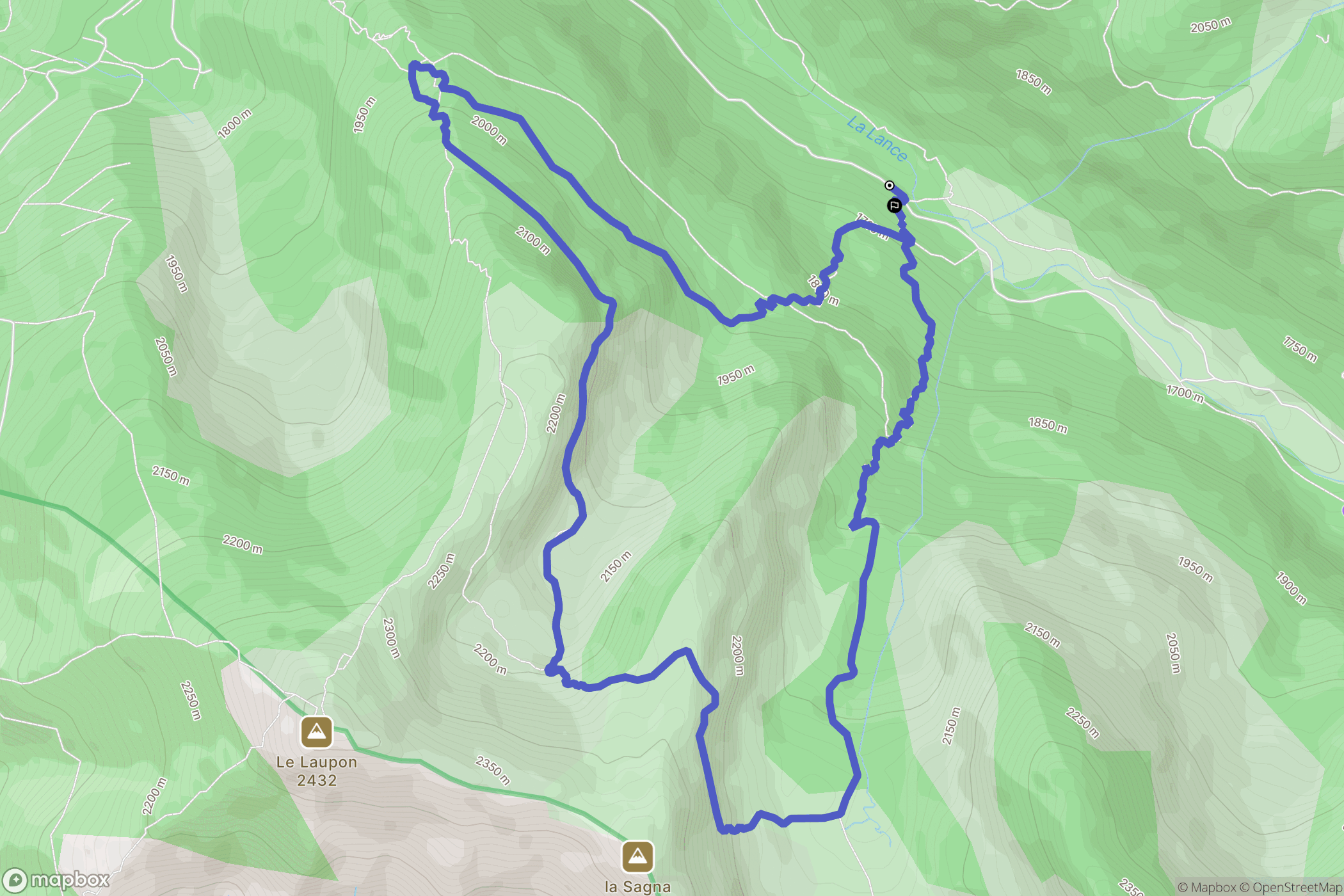 Colmars : carte du parcours de randonnée - France