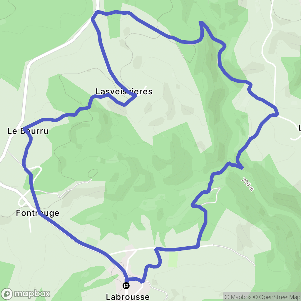 Labrousse : carte du parcours de randonnée - France