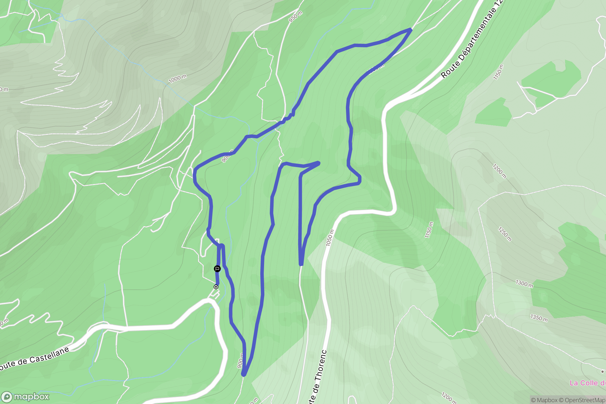 Saint-Vallier-de-Thiey : carte du parcours de randonnée - France