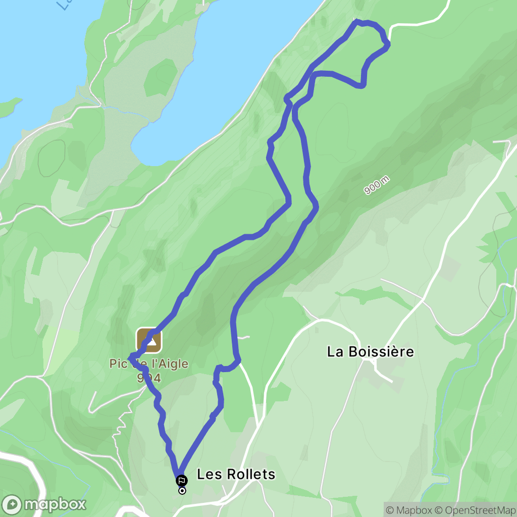 Les Rollets, La Chaux-du-Dombief : carte du parcours de randonnée - France