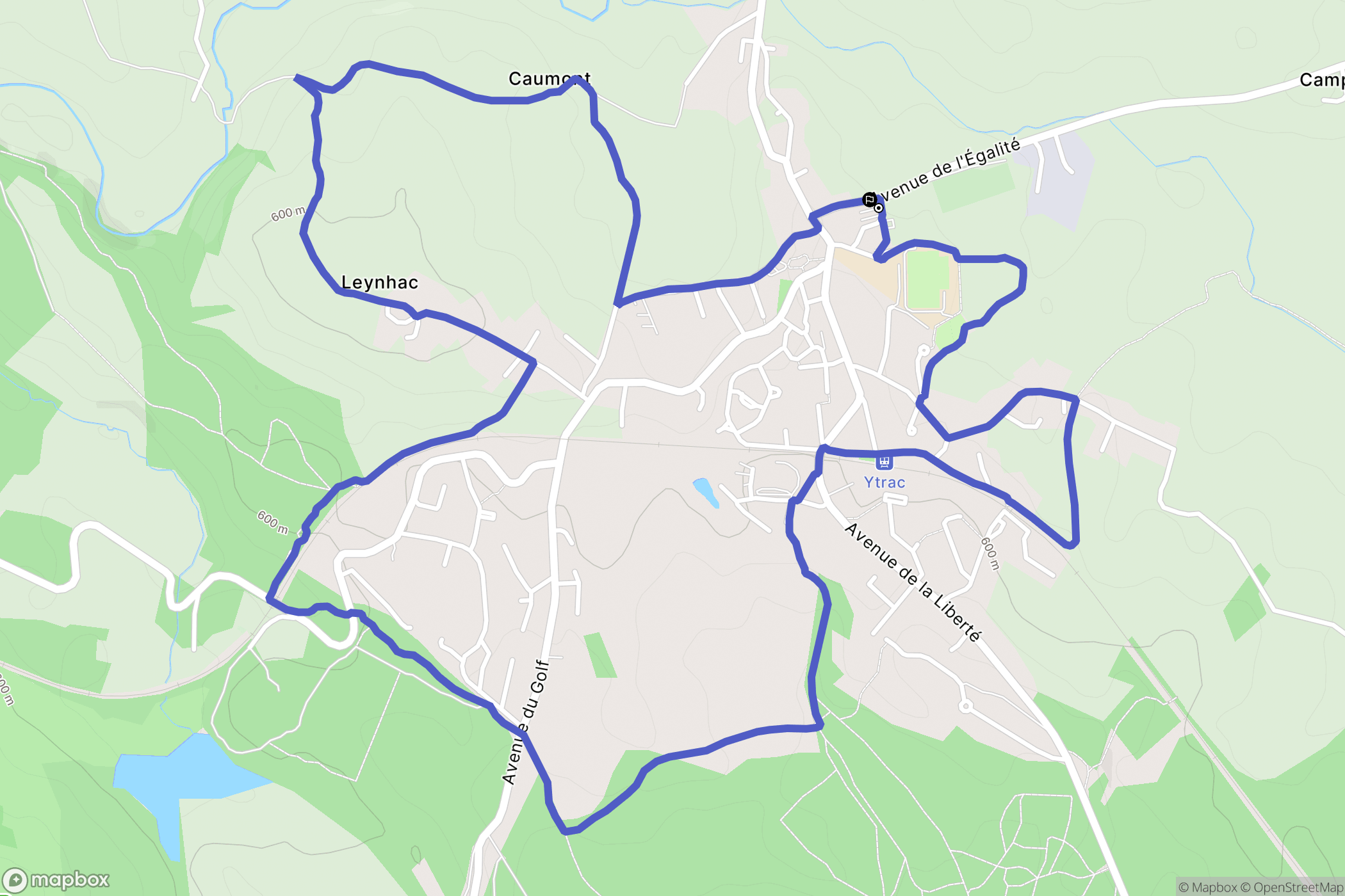 Ytrac : carte du parcours de randonnée - France