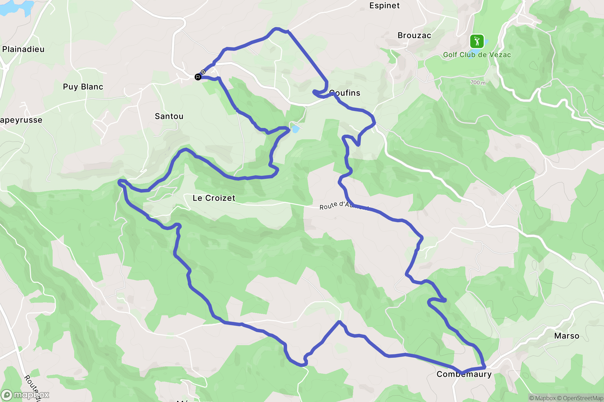 Arpajon-sur-Cère : carte du parcours de randonnée - France