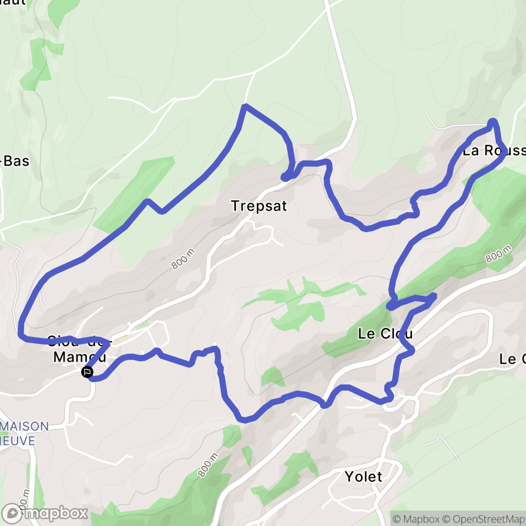 Giou-de-Mamou : carte du parcours de randonnée - France