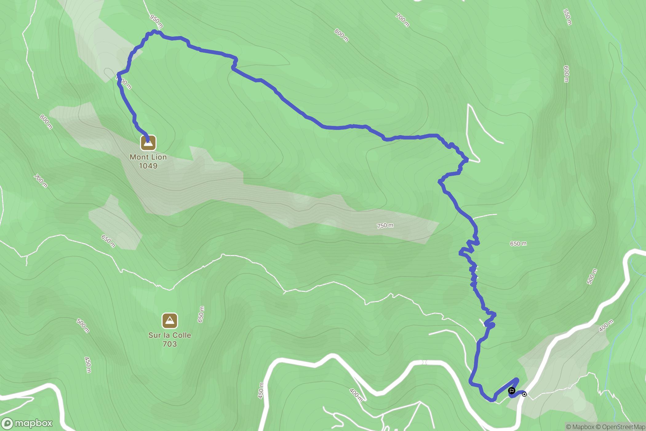 Gilette : carte du parcours de randonnée - France