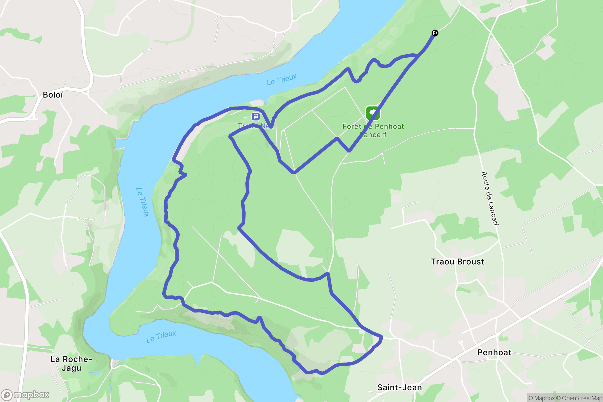 Plourivo : carte du parcours de randonnée - France