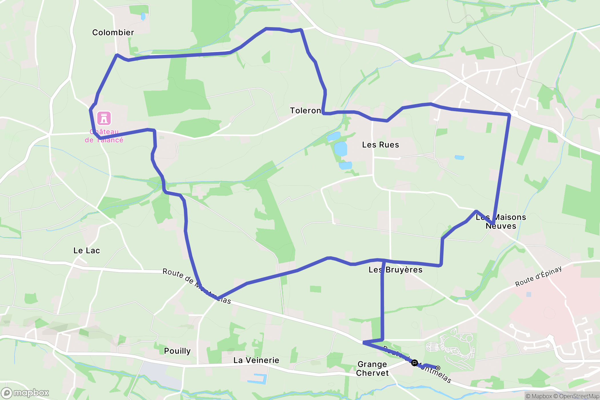 Gleize : carte du parcours de randonnée - France
