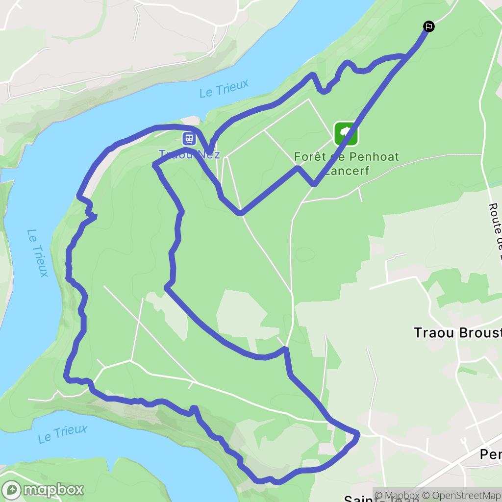 Plourivo : carte du parcours de randonnée - France