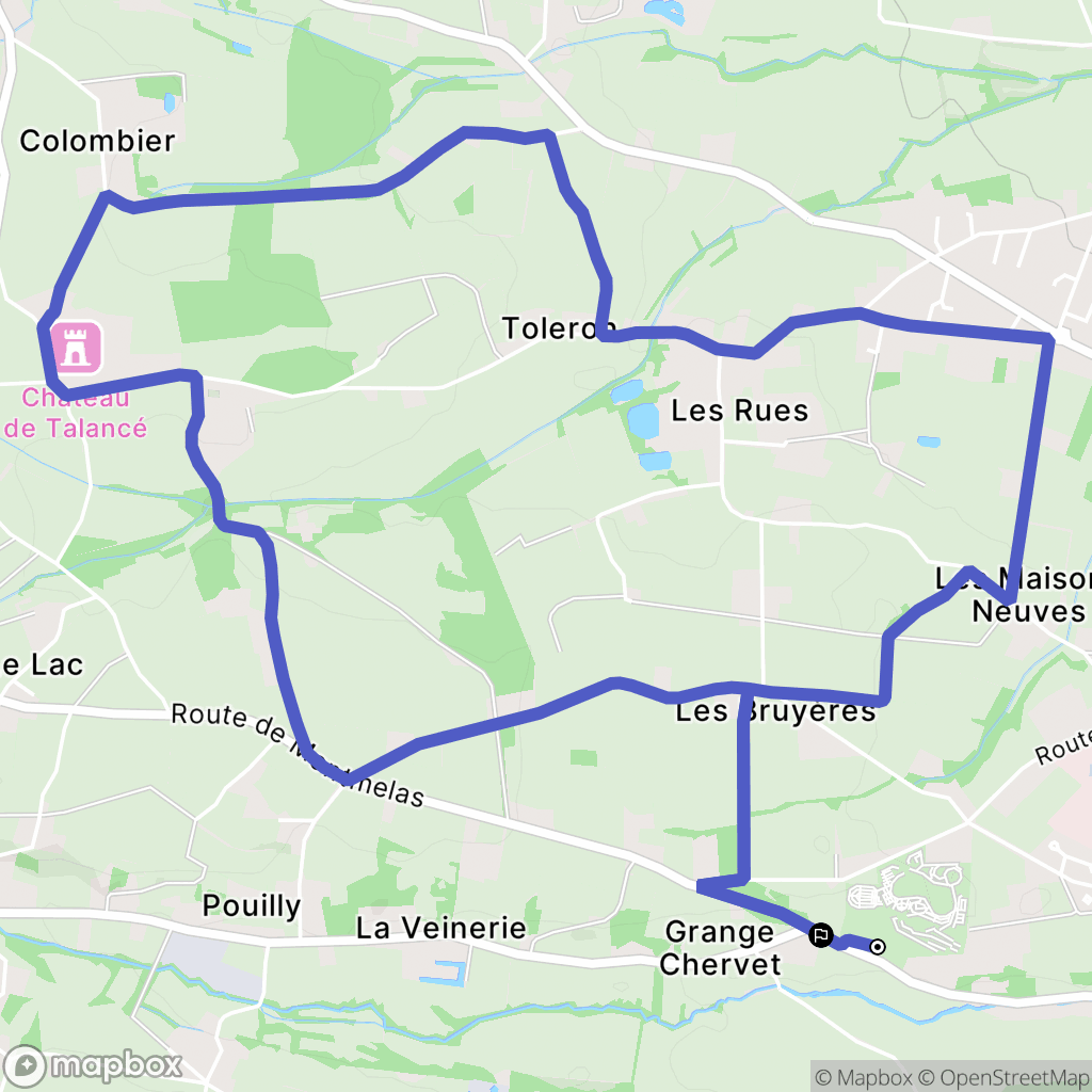 Gleize : carte du parcours de randonnée - France