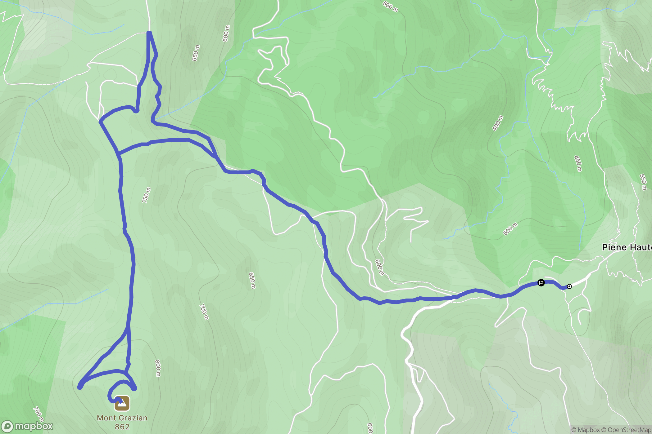 Breil-sur-Roya : carte du parcours de randonnée - France