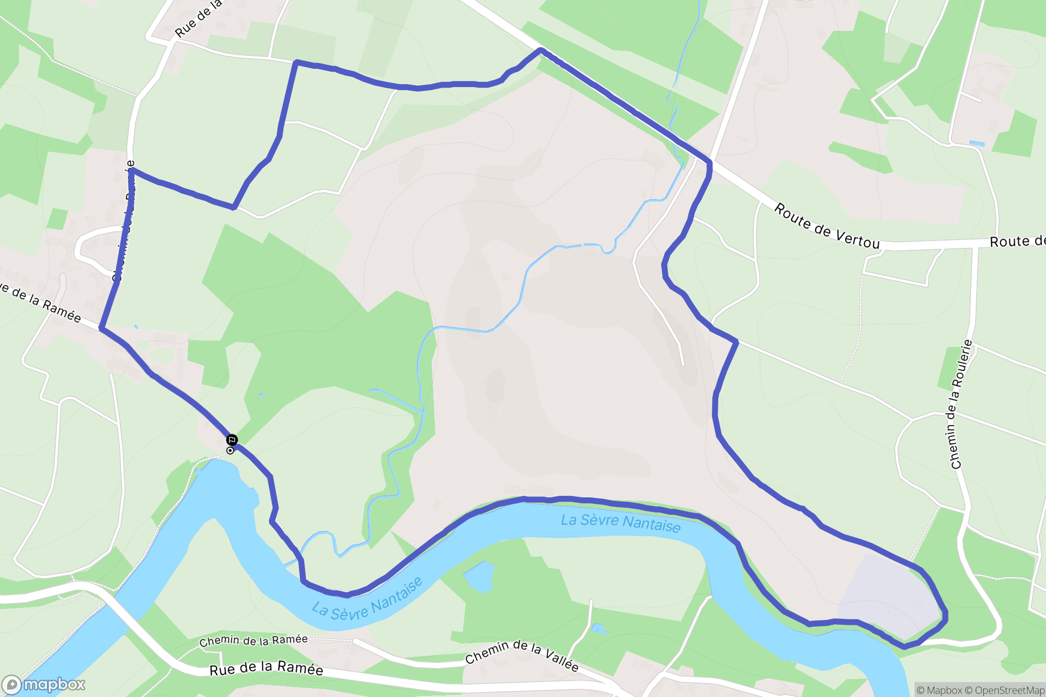 Vertou : carte du parcours de randonnée - France