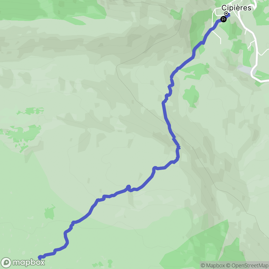 Cipières : carte du parcours de randonnée - France
